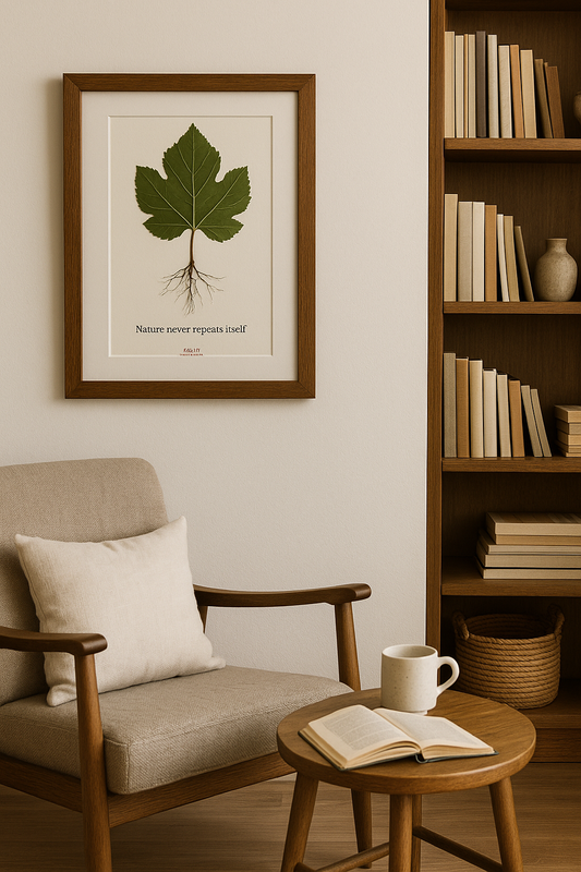 MUTO – Botanical Painting with Fig Leaf and Natural Root – LIMITED EDITION