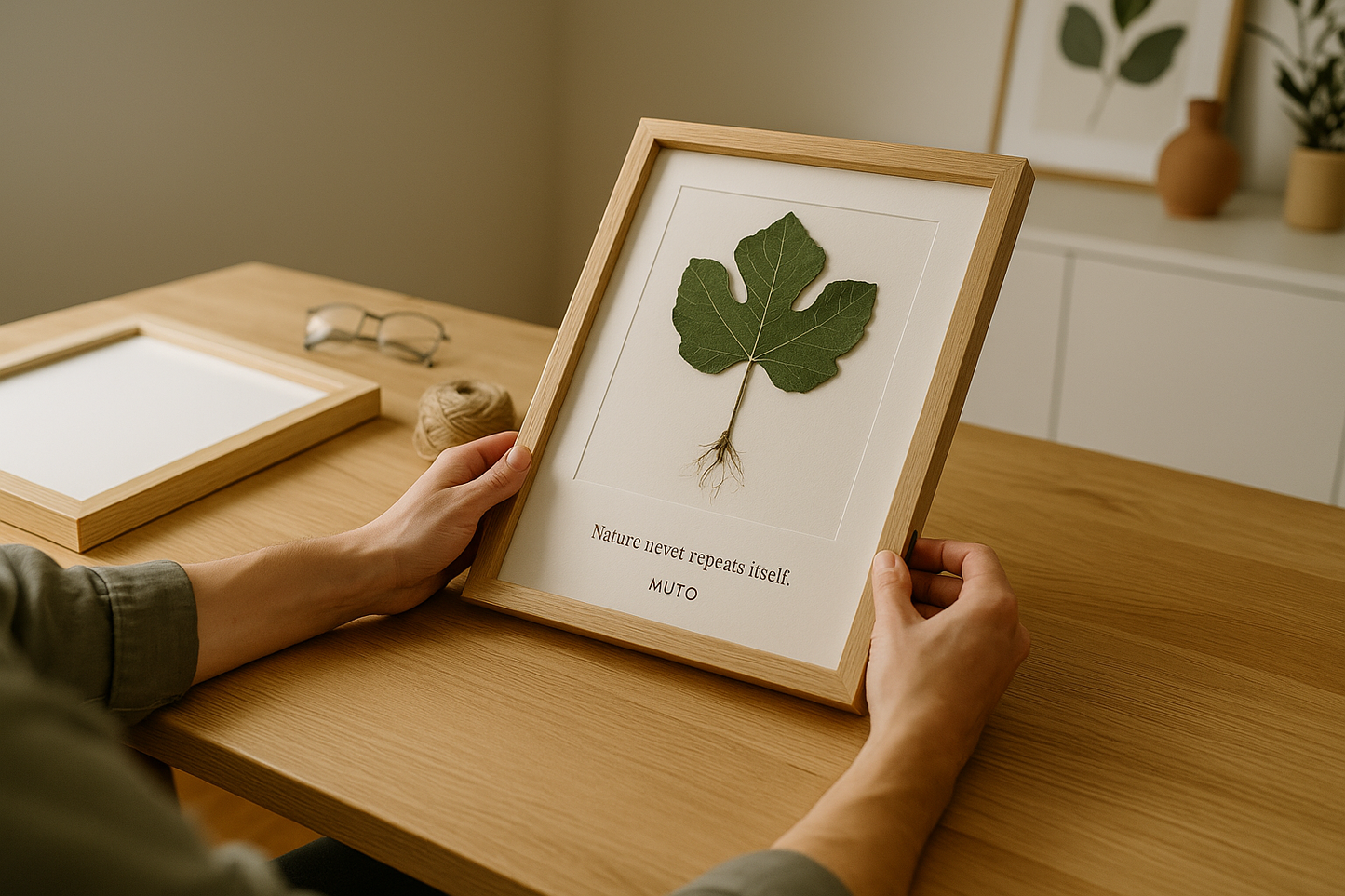 MUTO – Botanical Painting with Olive Leaf and Natural Root – LIMITED EDITION