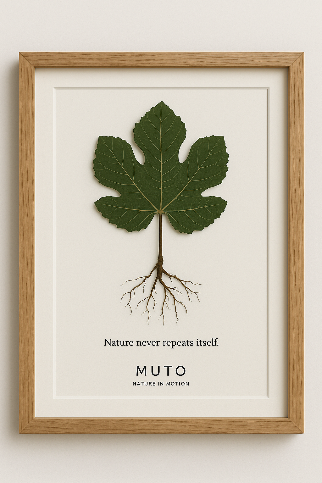 MUTO – Botanical Painting with Fig Leaf and Natural Root – LIMITED EDITION