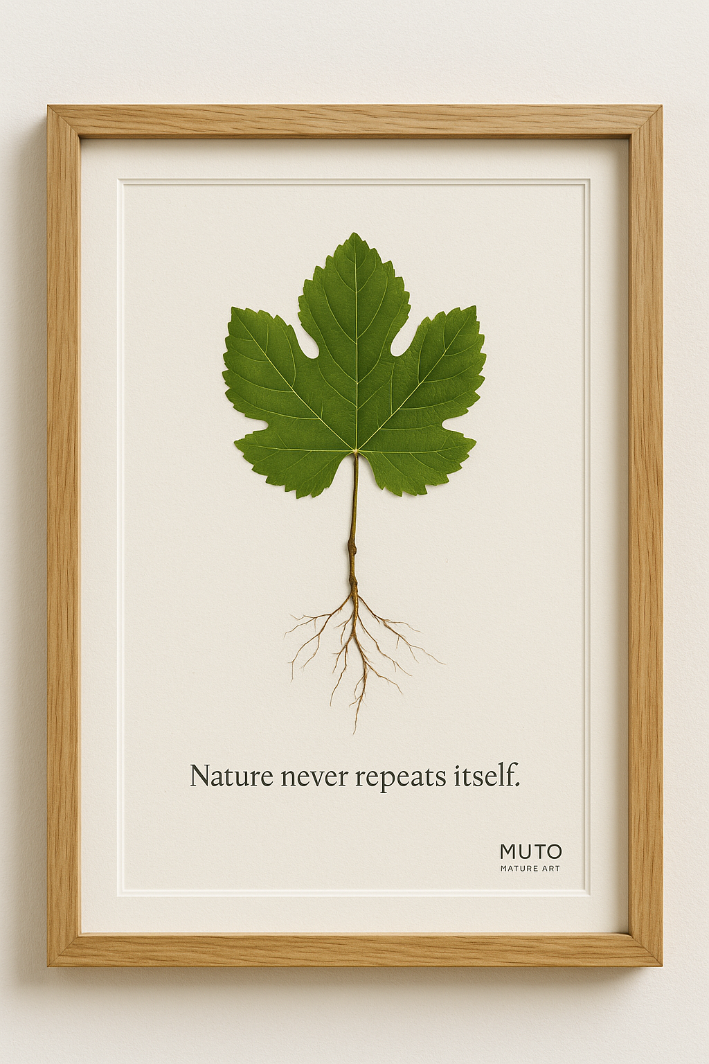 MUTO – Botanical Painting with Vine Leaf and Natural Root- LIMITED EDITION-